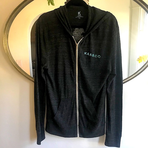Kaaboo light weight Grey Zipper Jacket Size Medium - Picture 3 of 5